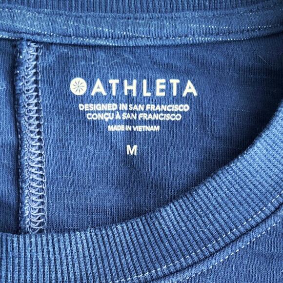 Athleta Sundown Long Sleeve Sweatshirt II Tye Die Eclipse Blue Medium Oversized - Picture 4 of 10